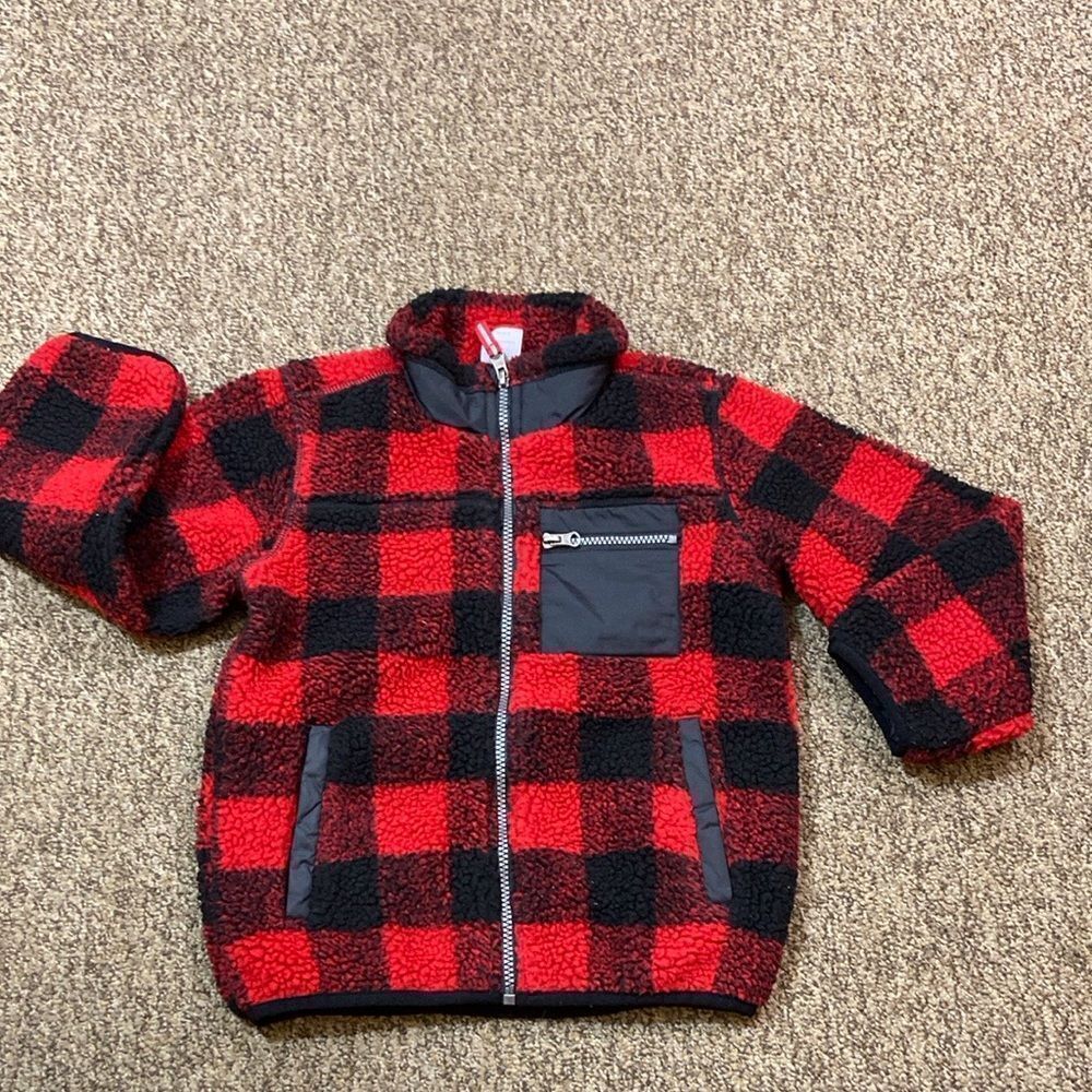 🥰 Wonder Nation Sherpa Sweater Jacket Kids Size S (6-7)